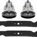 ACEBRI 42" Deck Rebuild Kit for Cub Cadet LTX1040 LTX1042 RZT-42 | Mower Deck Parts Include 2* Spindle Assembly 618-04822 918-04822 918-04822A 2* Blades 742-04308 742-0616 742-0656