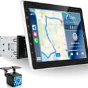10 inch Single Din Car Stereo 10.1 Touchscreen Radio with CarPlay | Android Auto/Mirror Link/Bluetooth/1080P Screen/EQ Audio/Car Play/SWC +Backup Camera