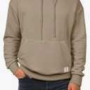 Men's Casual Soild Color Hooded Sweatshirts Geometric Texture Graphic Long Sleeve Pullover Hoodies, S