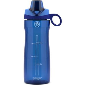 Pogo BPA-Free Tritan Plastic Water Bottle with Chug Lid, 18 Oz, Blue, Pack of 2