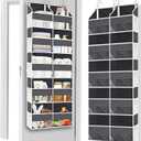 Over the Door Organizer 5 Tiers, Extra Large Behind Door Storage of 10 Compartments, 80 lbs Weight Capacity Over Door Organizer, Door Hanging Organizer for Closet, Diaper Organizer, Room storage (Grey)