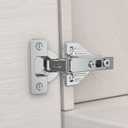 20 Pack Full Overlay Soft Close Concealed Hinges, Small Door Gap, Clip-on Plate, Face Frame Door, Self Closing Hidden Satin Nickel 3D Hinge, 105 Open Angle Concealed Stainless Steel Hinges