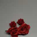 Topbuti Rose Hair Clip Flower Hairpin Brooch Floral Clips, 4 Pcs Fabric Rose Flowers Hair Clips Mexican Hair Flowers Pin up Headpieces for Woman Girl Wedding Party Mother's Day (Red)