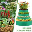 4 Tiered Fabric Strawberry Planter 36 28 20 12 inch Strawberry Tower Planter Stackable Planters Strawberry Grow Kit(Green)