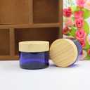 4Pack 50g Blue Glass Jars with Lids,Refillable Cream Jar Cosmetic Cream Jars,Empty Round Cosmetic Containers for Sample,Powder, Lotion,Spice,Crubs Creams,Oils Salves,Ointments(Blue)