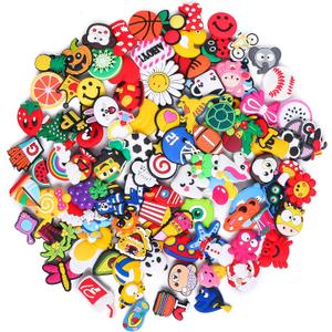 TANSWEET 30,50,100,125 pcs PVC Random Different Shape Shoe Charms for Shoe Decoration