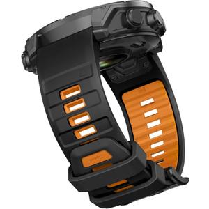 OVERSTEP Watch Band for Garmin Fenix 8 AMOLED/Solar 51mm, Fenix 7X, Fenix 6X, Fenix 5X, Fenix 3 Series, Epix Pro 51mm, Tactix 7/Delta, Enduro/2/3 Series  Durable, Waterproof Replacement Strap (Black & Orange)
