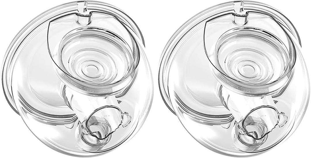 Wearable Breast Pump Parts Milk Collector Cup Flange 24mm Compatible with Momcozy/TSRETE S9/S10/S12 Breast Pump Replacement Parts Accessories, 2 Sets, Extra Duckbill Valve&Silicone Diaphragm