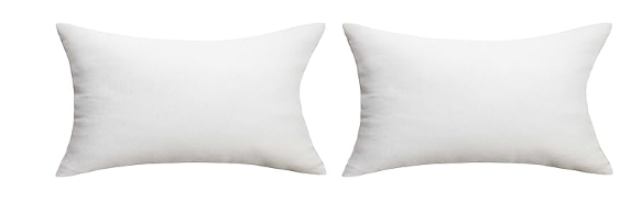 Home Brilliant Outdoor Lumbar Pillow Covers Waterproof White Throw Pillow Covers for Couch Patio Bench Chair, 12 x 20 inch, Set of 2, White