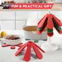 Festive Christmas Silicone Tree Trivet Set (3-Pack) - Heat-Resistant Mats for Hot Pots/Pans, Decorative Holiday Coasters & Kitchen Protectors (Red)