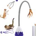 Cat Toys Rechargeable Plush Cat Wand Toy with Silicone Teaser Tail, Electronic Cat Toys Interactive for Indoor Cats/Kittens, Automatic Exercise Cat Toy - Navyblue (Nayvblue)