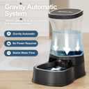 Automatic Gravity Water Dispenser for Dogs, 1Gallon Stainless Steel Dog and Cat Water Bowl Dispenser, Dog Water Fountain Dispenser for Small&Medium Dogs, Cats, Puppies(Black)