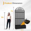 Metal Planter Box with Trellis & Privacy Screen, 79"x40"x11.8", Galvanized, Large