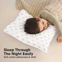 KeaBabies Toddler Pillow with Pillowcase, Jumbo 14X20 - Soft Organic Cotton Toddler Pillows for Sleeping - Machine Washable - Perfect for Travel, Toddler Bed Set (Flutter)