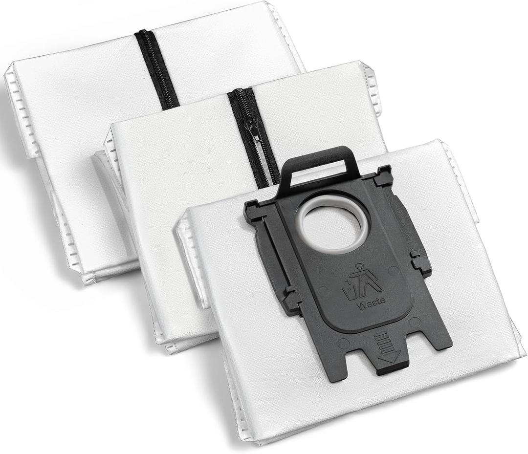 Reusable Dust Bags for Roborock S8 Pro Ultra, S8+, S7 MaxV Ultra/Max Ultra, Q5+, Q7+, Q5 Pro+, Q8 Max+ Robot Vacuum & Auto-Empty Dock Pure, 3 Pack New Version