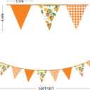 Citrus Orange Party Decorations Orange Plaid Floral Pennant Banner Flag Hanging Paper Triangle Bunting for Birthday Baby Shower Wedding Bridal Shower Engagement Bachelorette Party Decorations Supplies