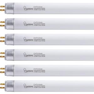 22 Inch F14T5/CW Fluorescent Light Bulb, 4100K Cool White, T5 14 Watt Fluorescent Replacement Bulb for Counter and Cabinet Fixture, G5 Base, 6 Pack