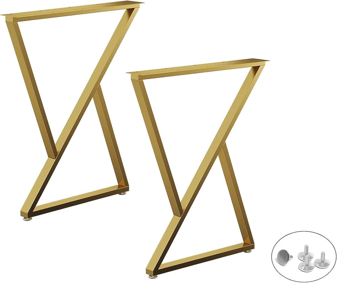 Table Legs Table Legs Dining Table, Industrial Modern, Home Bench Table Legs, with Screws End Industrial Table Desk Set of 2, DIY Iron Bench Legs (Color : Gold, Size : 40 * 90cm/16 * 36in)