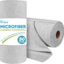 AIDEA Microfiber Cleaning Cloth Roll, 50PK, Paper Towels Reusable Grey Tear Away Towels, Washable Shop Rags, Microfiber Towels for Cars, Lint Free Rags for House, Kitchen, Window,11.5"11.5"