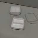 carrotez 2 Compartment Small Snack Containers, Mini Snack Containers for Mini Fridge, Small Divided Food Storage Containers, Airtight Lids, Reusable, 1.1 cup, 2 PACK (White)