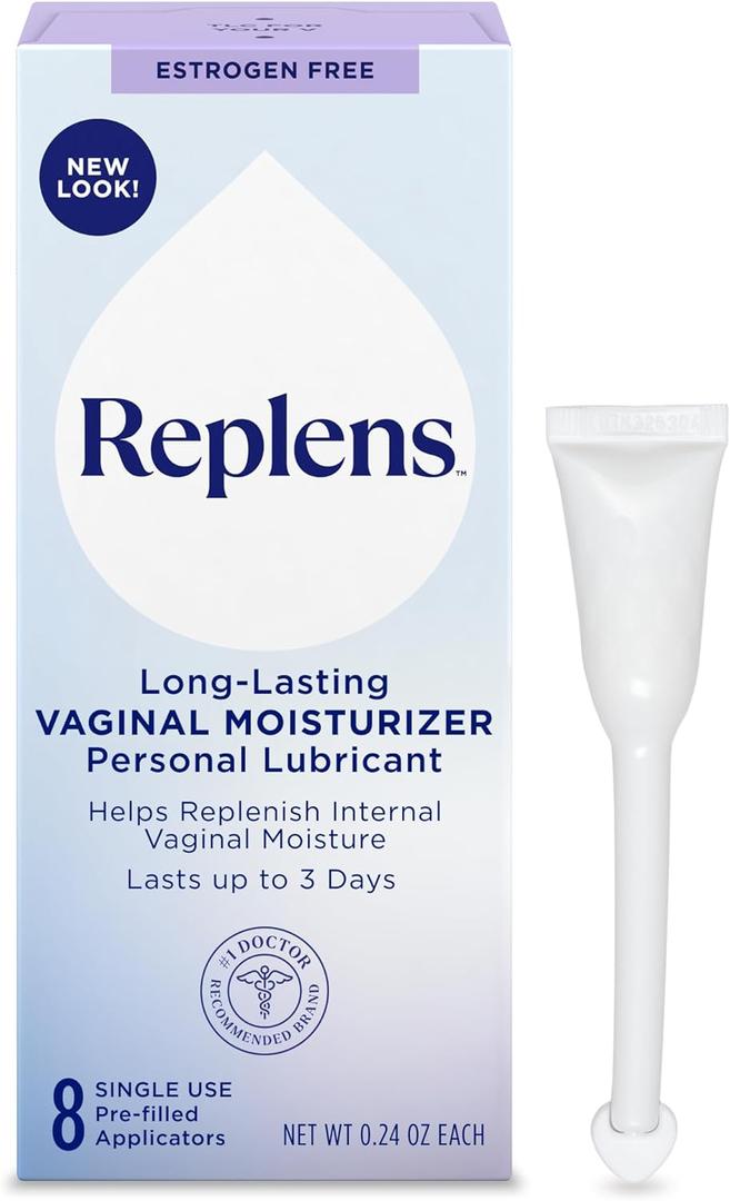 Replens Long Lasting Vaginal Moisturizer for Vaginal Dryness, Doctor Recommended & Estrogen-Free, 8 Pre-Filled Applicators (8 Count (Pack of 1))