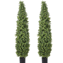 Artificial Boxwood Topiary Tree  Fake Topiary Tree Faux Potted Topiary Plant for Porch Home Garden Decor 2Pack
