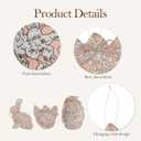 WDS WONDROUS Pink 9-Piece Easter Hanging Ornaments Set, Fabric Floral Bunny Egg & Cracked Egg with Jute Bow, Spring Home Decor for Wall Door Tree Table, Rustic Farmhouse Cottagecore Gift (Pink and Green)