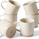 famiware Coffee Mugs Set of 6, 13 oz Mug Set, Ceramic Cup Set with Handle for Coffee, Tea, Cocoa, Milk, Constellation Series, Beige