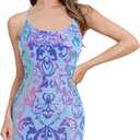 Women's Spaghetti Straps Sparkly Sequins Bodycon Mini Dress Party Nightclub (L)