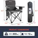 OUTSIDER Oversized Folding Camping Chair 400LBS Capacity, Portable Outdoor Lawn Chairs with Ergonomic Lumbar Support, Cooler Bag, Cup Holder, Pockets, Headrest for Beach, Lawn, Hiking (Style-1, 2), 38.25 Inches X 24.5 Inches X 40 Inches