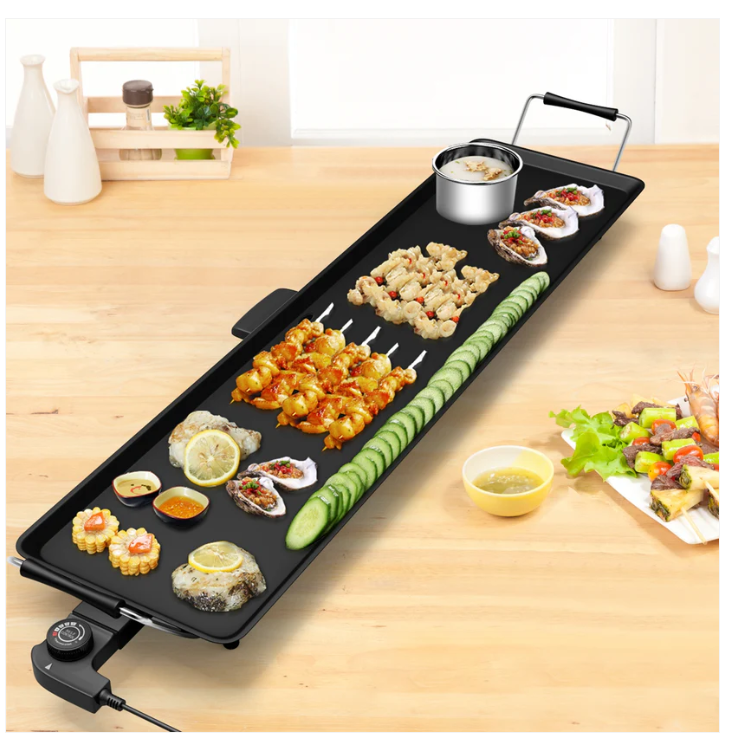 35" Electric Griddle Teppanyaki Grill, Nonstick Extra Large Cooking Plate for Pancake Barbecue