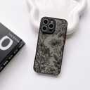 NITITOP Compatible for iPhone 16 Pro Case Cute Clear Flower - Black