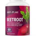 2 x Beet Root Capsules, Organic Beet Root Capsules, 100% Pure Beetroot Powder Supplement for Natural Energy, Non-GMO for Athletic Performance Digestive & Endurance, 60 Capsules, Best By: 06/2027