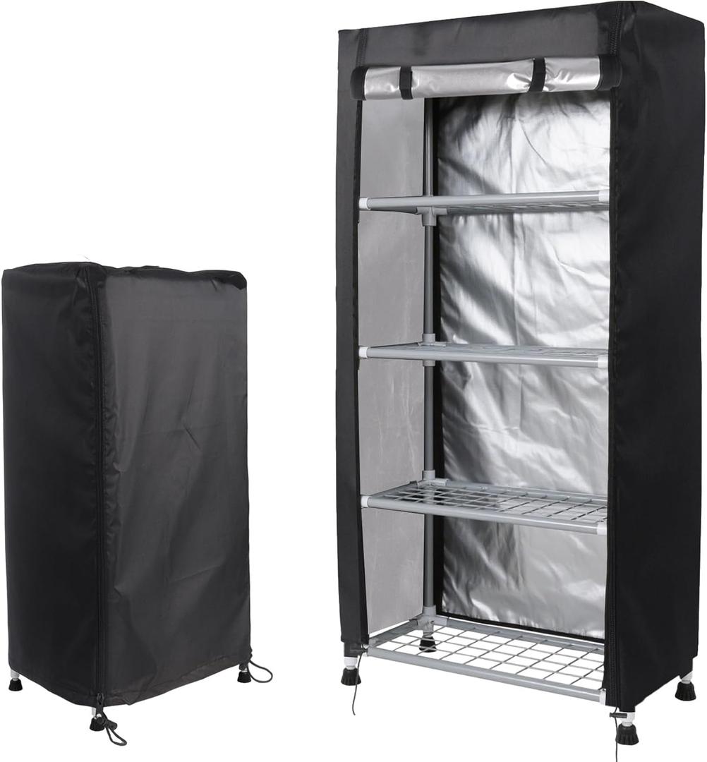 Klmnop Storage Shelf Cover Fits Racks 36" L X 18''W X 72''H, Waterproof/Dustproof Storage Shelving Unit Cover with Zipper, Wire Rack Covers for Home, Office, Garage(Black)