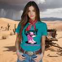 Western Shirts for Women Cowboy T-Shirt If I was A Cowboy I'd Be The Queen Tee Tops (L)