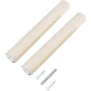 2Pcs M10 Cat Tree Replacement Post - 10mm Bolt Sisal Cat Scratching Post Replacement Pole DIY M10 Bolt Sturdy PVC Tubes Screws Included (3.35 * 19.68")