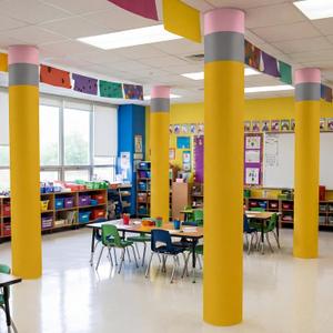 Breling 8 Pcs Pencil Back to School Column Wraps for Porch Decor 180 x 54" Pink Yellow Silver DIY Pillar Cover for First Day of School Party Supplies Classroom Outdoor Photo Booth Props with Tape