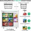 iSPECLE Freezer Organizer Bins - 5 Pack Adjustable Width for 5 to 7 Cu.Ft Chest Freezers, Stackable Wire Storage Baskets, Assembly Required, Black