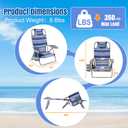 DIAMONDFORGE Lightweight Portable Beach Chair for Adults, 350 LBS Capacity Backpack Beach Chair, Reclining Beach Chair with 5-Position Lay Flat, Large Cup Holder for Beach Camping Sports, 1 Pack Blue
