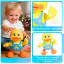 Interactive Dancing Duck Musical Toy for Toddlers, Flashing Lights & Melodies, Baby Musical Easter Duck Toy Dancing Crawling Tummy Time Toys Birthday Easter Gifts