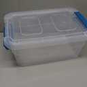 Tribello Clear Plastic Storage Bins with Lids Stackable Storage Bins (15 Quart)