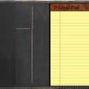 Genuine Leather Notebook Notepad Cover for TOPS The Legal Pad Writing Pads Docket 5" x 8" Cover, retro real leather portfolio folder cover organizer (Black)