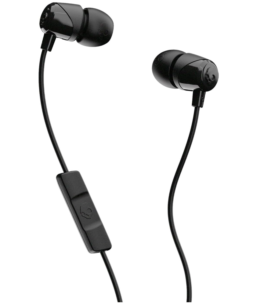 Skullcandy Jib Wired Earbuds with 3.5mm AUX Plug, Noise Isolating Fit, In-Line Microphone Call and Track Control, Convenient for Travel - Black
