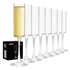 Ufrount Champagne Flutes 5oz,Clear Champagne Glasses Set of 8,Classic Sparkling Glasses Prosecco Toasting Champagne Flute Glass for Home Bar,Wedding,Restaurant