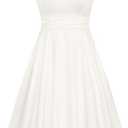 Belle Poque 2025 Summer Dresses for Women Spaghetti Strap Midi Sun Dress Cute Casual Dress with Pockets XL White