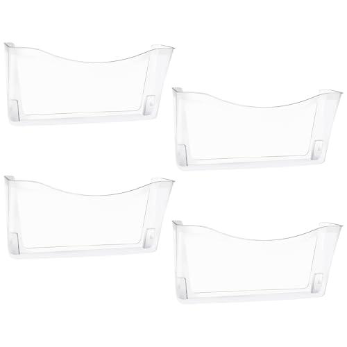 EASEPRES  3 Pack Clear Single Pocket Hanging File Organizer, Plastic Wall Mount Paper Mails Magazines Holder, Mounted Folder Bins for Office, School and Home, 13.85x3.14x6.88 inches EASEPRES  3 Pack Clear Single Pocket Hanging File Organizer, Plastic Wall Mount Paper Mails Magazines Holder, Mounted Folder Bins for Office, School and Home, 13.85x3.14x6.88 inches