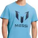 Messi Mens Wingstar Logo Tee, Lifestyle Short Sleeve T-Shirt, Standard Fit with Graphic (Small, Air Blue)