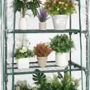 Mini Greenhouse for Indoor Outdoor, Small Plants Green House with 3 Tier Shelves, Portable Plastic Greenhouses with Transparent PVC Cover for Garden Backyard Patio Balcony Porch