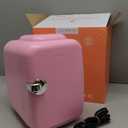 CROWNFUL Mini Fridge, 4 Liter/6 Can Portable Cooler and Warmer Personal Refrigerator for Skin Care, Cosmetics, Beverage, Food,Great for Bedroom, Office, Car, Dorm, ETL Listed (Pink)