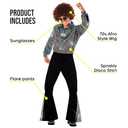 Morph Mens Disco Costume 70s Outfit Full Disco Shirt Retro Party Wear 70s Style Clothing for Men (X-Large)